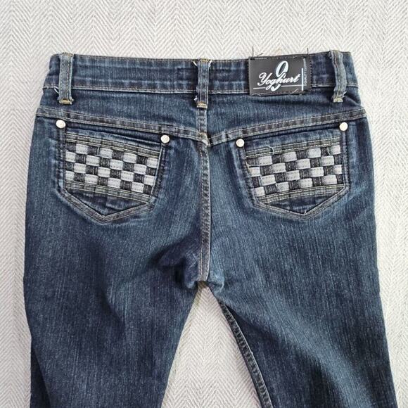 Yoghurt Jeans Women's 16P W32 L28 Dark Wash Blue Tapered Leg Woven Slash Pockets - Picture 13 of 16